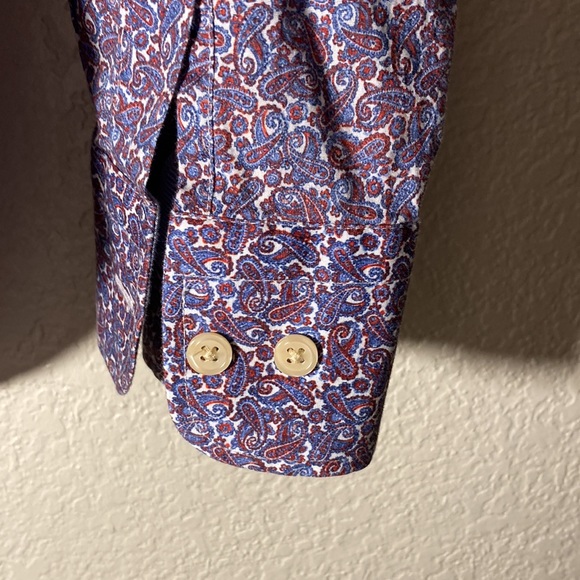 Joseph Abboud Purple Paisley Button Down Shirt Large - Picture 3 of 7